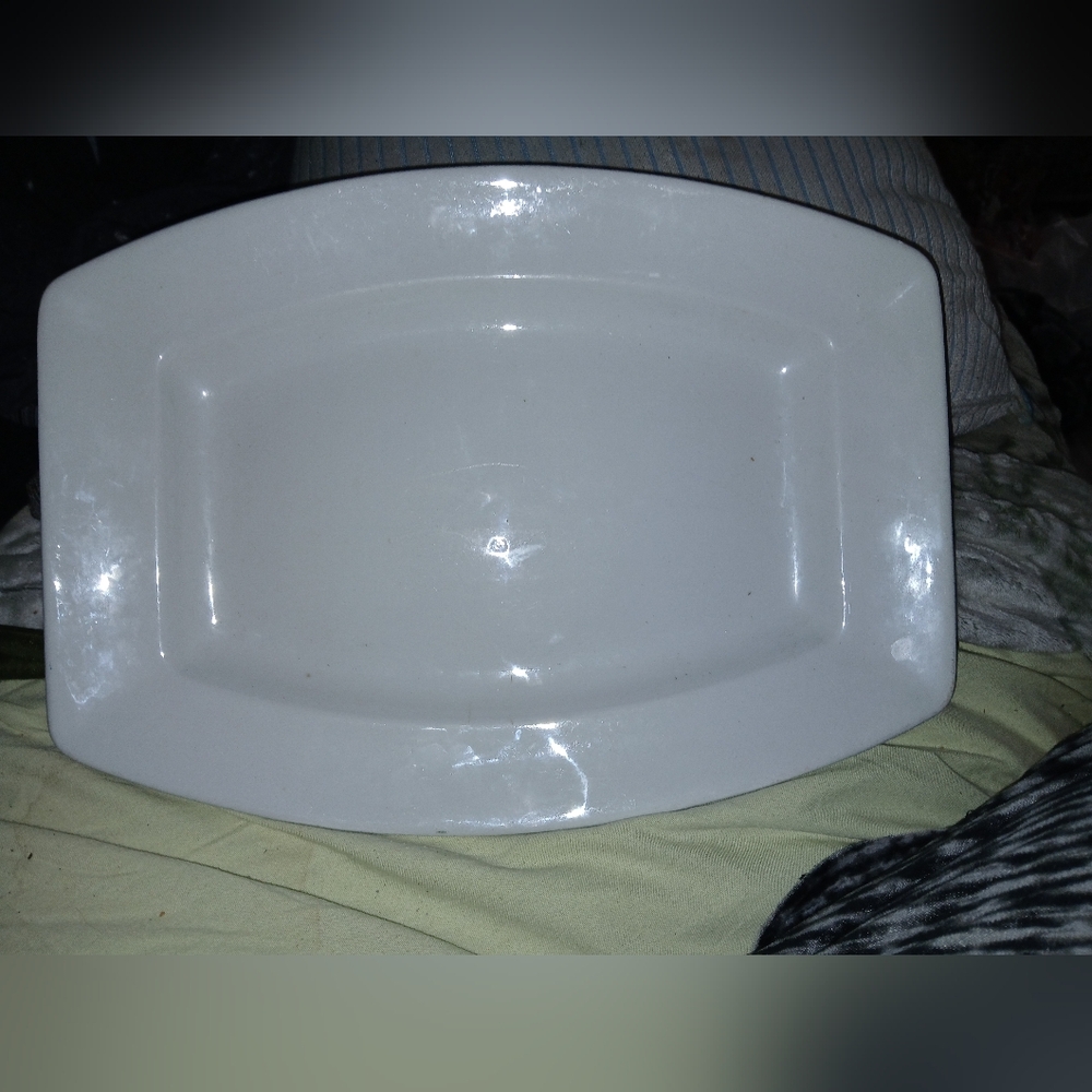 Elegant White Royal Ironstone Charles Meakin Large Antique Serving Platter